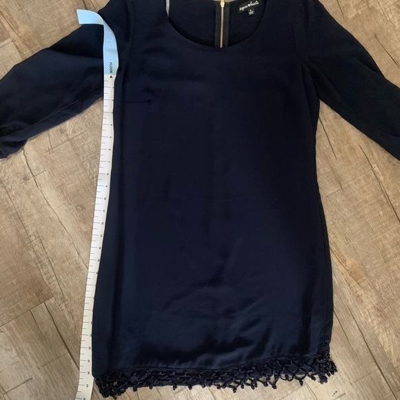 Sequin Hearts Women's Navy Sheer‎ Dress - Picture 6 of 7